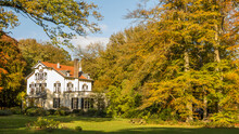 Dutch Historic Country House In Autumn Colors In Ede, Gelderland, Netherlands