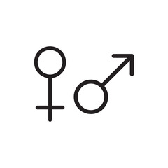  Gender vector icon. Gender sign of men and women. Male and female flat sign design. Gender flat symbol pictogram. UX UI icon