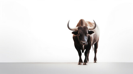 animal on the white Background a Bull generative ai