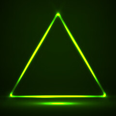 Wall Mural - Abstract neon triangle with glowing lines. Vector design element