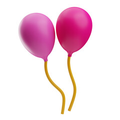 icon balloons birthday party 3d illustration