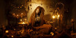 crazy voodoo priestess, spiritual ritual, fictional person created with generative ai