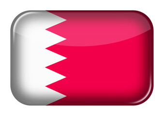 Fototapete - A Bahrain web icon rectangle button 3d illustration