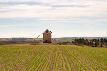 Old windmill and stone windmill.