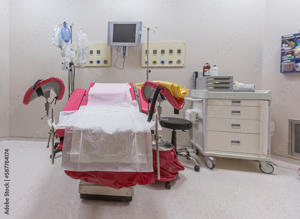 Obsetric Room Foto de Stock Gynecology in the clinic gynecology room, interior of the ...