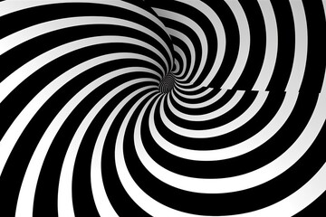 Poster - black and white spiral design. Generative AI