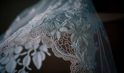 Sticker -  a close up of a wedding dress with a veil on it.  generative ai