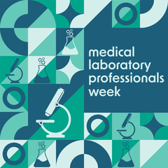 Medical Laboratory Professionals Week. Holiday concept. Template for background, banner, card, poster with text inscription. Vector EPS10 illustration.