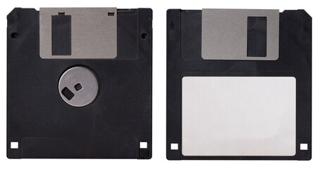 3.5 floppy disks for data storage on an isolated background.