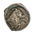 antike griechische Münze: Minotaurus auf einer attischen Tetradrachme aus Gela