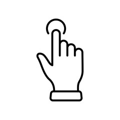 Poster - Click Gesture of Computer Mouse. Pointer Finger Black Line Icon. Cursor Hand Linear Pictogram. Press Double Tap Touch Swipe Point Outline Symbol. Editable Stroke. Isolated Vector Illustration