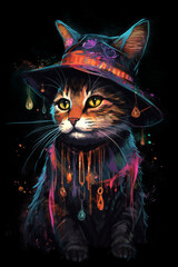  The cute cat witch, generative AI