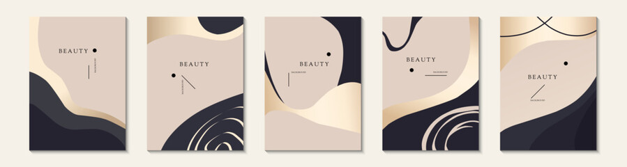 Poster - Modern golden abstract universal background templates. Minimalist aesthetic.