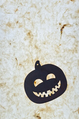 Poster - halloween jack o lantern ornament and tissue paper - soft focus