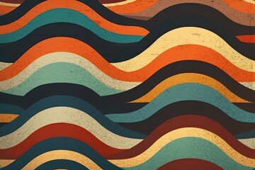 Poster - Illustration of an abstract background with colorful wavy lines. Generative AI