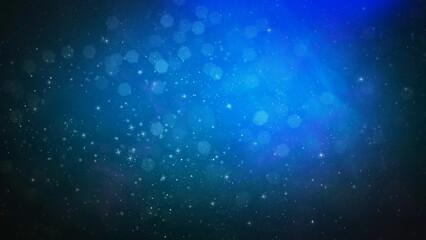 Wall Mural - blue particle smoke atmosphere background features particles and smoke moving through a blue atmosph