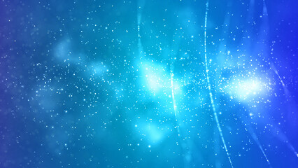 Wall Mural - blue particles in the wind with lines background features abstract lights, glowing smoke, and partic