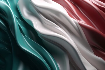 Smooth & Modern Twist: Italy's Flag Colors in Twisted Waves 3D Rendered with Unreal Engine 5 in a Minimalist Industrial Desig, Generative ai