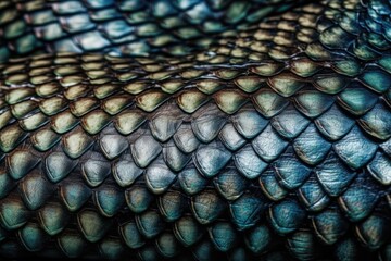 Poster - highly-detailed close up of a shed snake skin. Generative AI