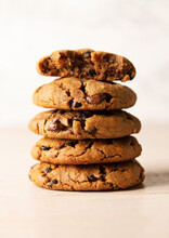 Stack of chocolate chip cookies 