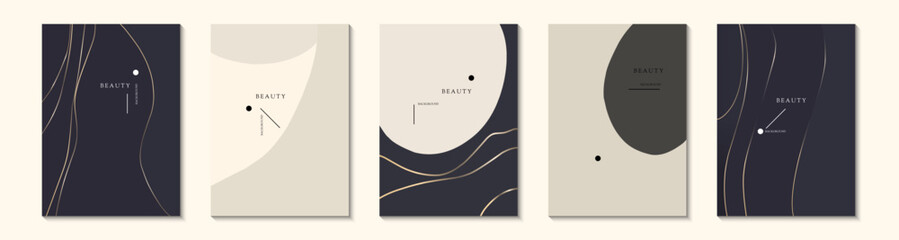 Poster - Modern golden abstract universal background templates. Minimalist aesthetic.