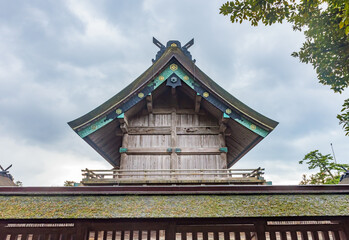 Poster - Honden main hall, National Treasure, of the Izumo Taisha grand shrine in Izumo City, Shimane Prefecture, Japan