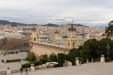 Canvas Print - View of buildings and urban landscape of Barcelona