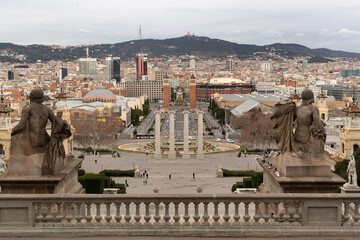 Wall Mural - View of buildings and urban landscape of Barcelona