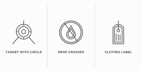 Poster - ultimate glyphicons outline icons set. thin line icons such as target with circle, drop crossed, clothes label vector. linear icon sheet can be used web and mobile