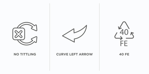 Poster - user interface outline icons set. thin line icons such as no tittling, curve left arrow, 40 fe vector. linear icon sheet can be used web and mobile