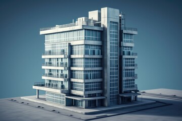Poster - skyscraper resting on a rooftop. Generative AI