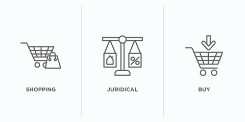 Poster - real estate outline icons set. thin line icons such as shopping, juridical, buy vector. linear icon sheet can be used web and mobile