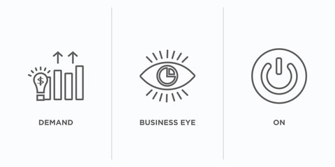 Poster - marketing collection. outline icons set. thin line icons such as demand, business eye, on vector. linear icon sheet can be used web and mobile
