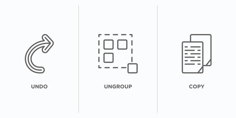Poster - geometry outline icons set. thin line icons such as undo, ungroup, copy vector. linear icon sheet can be used web and mobile