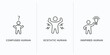 feelings outline icons set. thin line icons such as confused human, ecstatic human, inspired human vector. linear icon sheet can be used web and mobile