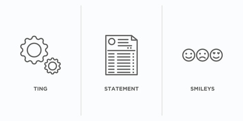 Poster - ethics outline icons set. thin line icons such as ting, statement, smileys vector. linear icon sheet can be used web and mobile