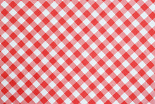 Red White Plaid Tablecloth Background