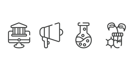 Poster - general outline icons set. thin line icons sheet included digital banking, agitation, chemical lab, biotechnology vector.
