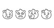 emoji outline icons set. thin line icons sheet included shy emoji, slightly frowning emoji, sneezing exhausted vector.