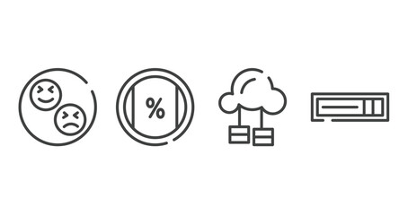 Poster - television outline icons set. thin line icons sheet included reaction, ratio, cloud service, hdmi vector.