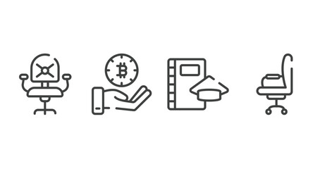 Poster - blockchain outline icons set. thin line icons sheet included statement, rejected, binary, annonymous vector.