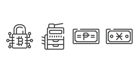 Canvas Print - business outline icons set. thin line icons sheet included water hine, analytic, check book, creative mind vector.