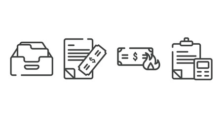 Poster - management outline icons set. thin line icons sheet included data mining, attachment, outcome, high vector.