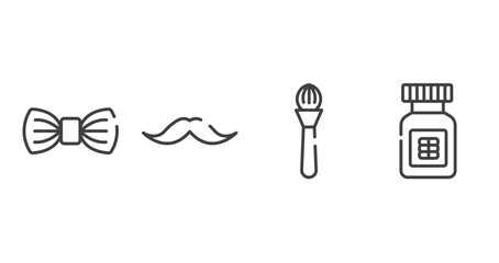 Poster - wellness and spa outline icons set. thin line icons sheet included elegante, moustaches, make, proteins vector.