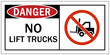 © Pog - No forklift safety sign and labels no lift truck