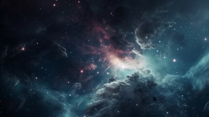 Wall Mural - space background with nebula and stars. generative ai