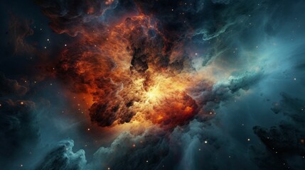 Wall Mural - the birth of space with nebula and explosion. generative ai