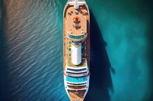 Luxury Yacht Aerial View Generative AI
