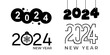 © AminaDesign - 2024 new year logo text design set. 2024 number design template. Calendar simple icon. Modern abstract banner. Vector graphic illustartion