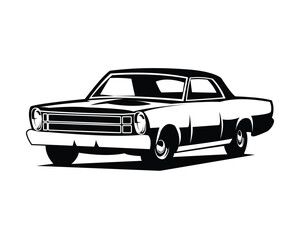 Wall Mural - American Classic Car Silhouette Vector Design. Vintage Car Silhouette Vector Illustration. Best for Automotive Restoration Related Design logo, badge, emblem, icon, sticker